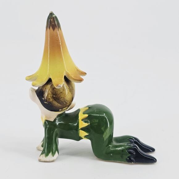 Vintage 1950's Norcrest pixie elf fairy Green Outfit porcelain Japan *READ* - Picture 3 of 9